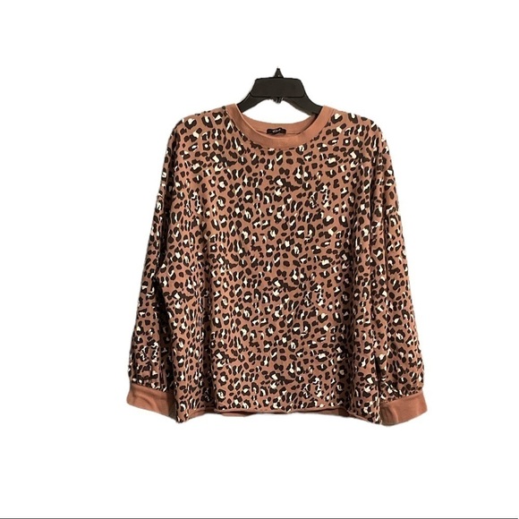 Rails Reeves Sweatshirt Animal Print Brown Size Medium - Picture 2 of 7